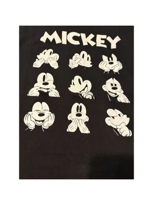 Disney Mickey Mouse Black White Graphic Short Sleeve Tee M (18” PTP) thumbnail 3