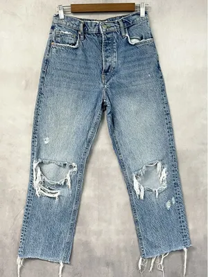 We The Free Womens Jeans Size 25 Tapered Baggy Boyfriend Distressed Grunge Indie thumbnail 1