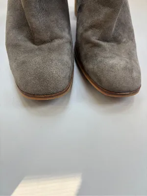 FREE PEOPLE Breakers Suede Heeled Boots Size 38 Gray Block Heel Zip Side Booties thumbnail 4