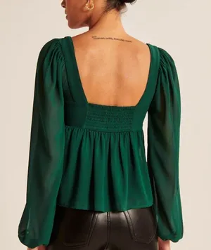 Abercrombie Sweetheart Blouse - Green thumbnail 3