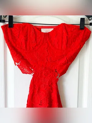 Rococo Sand Eliza‎ Lace Maxi Dress Cutout Blood Orange Small NWT thumbnail 5