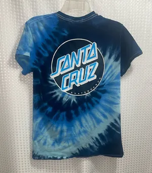Santa Cruz Women's Raw Hem Tie Dye Graphic Tee Shirt Top Small thumbnail 1