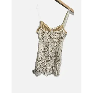 Steve Madden‎ Daisy Mini Dress Womens 10 White Crochet Floral Boho Bridal Party thumbnail 6