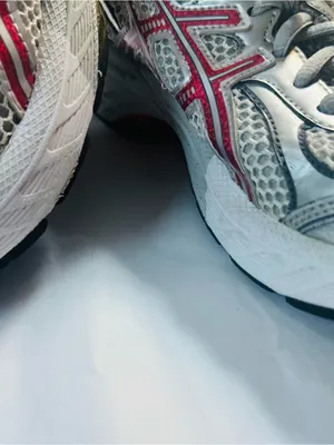 Asics Kids Silver and Pink Mesh Lace-Up Sneakers thumbnail 9