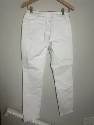 Lucky Brand Lolita Crop White Jeans Frayed Hem Size 6/28 thumbnail 5