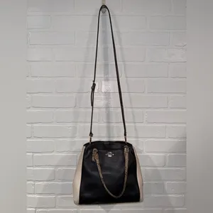 Coach Minetta Snakeskin-Patterned Black and Cream Crossbody Bag thumbnail 11