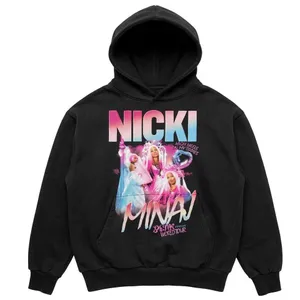 Nicki Minaj Pink Friday 2 World Tour Hoodie Black Graphic Concert Sweatshirt M thumbnail 1