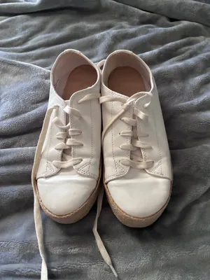 Madden NYC "Catie" White Lace-Up Platform Sneakers thumbnail 2