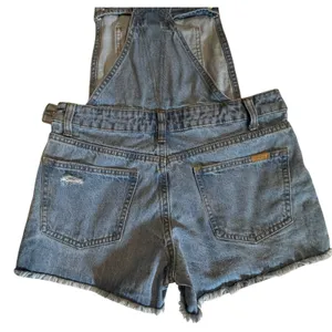 Bershka Denim Shortalls Light Wash Distressed Jean Overalls Womens Size Small thumbnail 9