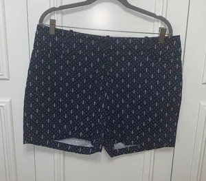 Talbots Women's Petite Size‎ 14P Navy Anchor Print Bermuda Shorts thumbnail 1