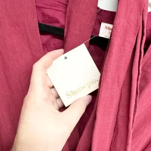 Nwt Showpo Women Free Mind Dress In Wine Linen Look Size 2‎ thumbnail 3