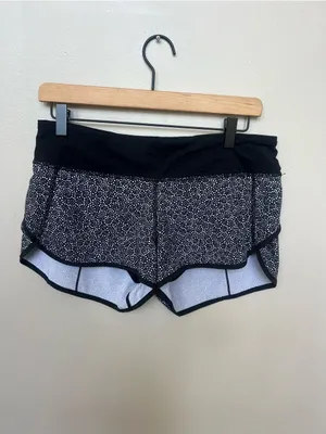 LULULEMON Run Times Shorts Miss Mosaic Black Size 6 thumbnail 5