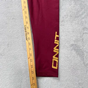 Virus x Onnit Hi-Waist Performance‎ Leggings M Women Maroon Gold Logo Training thumbnail 9