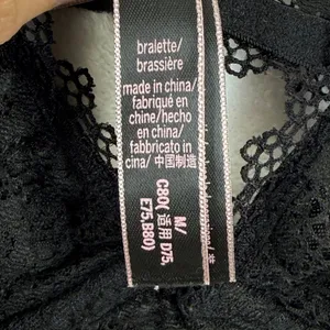 Victoria's Secret Black Floral Lace‎ Bralette Unlined Wireless Scalloped M DL3 thumbnail 5