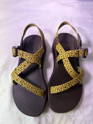 Chacos Kids Yellow Patterned Strap Sandal with Brown Footbed thumbnail 5