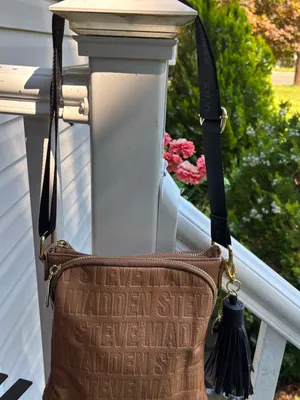 Steve Madden Taupe Embossed Crossbody with Black Tassel Strap thumbnail 8