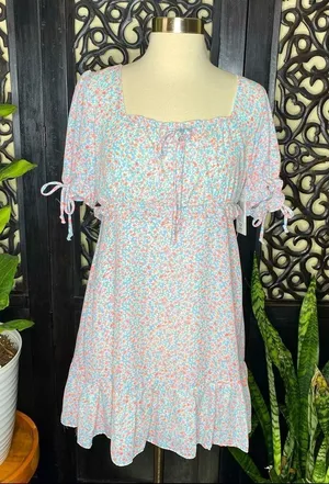 City Vibe Floral Print Baby Doll Dress thumbnail 1