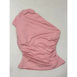 Reformation Francisco One Shoulder Top Small Pink Ruched Asymmetrical Minimalist thumbnail 5