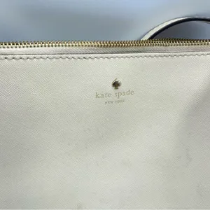 Kate Spade Cream Leather Square Crossbody Handbag Purse Medium Bag Classic thumbnail 3