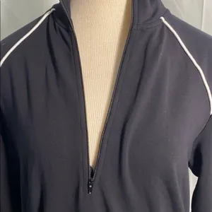 Terry Lewis Classic Luxuries Tunic Womens Size S Black Quarter Zip Cotton Sporty thumbnail 3