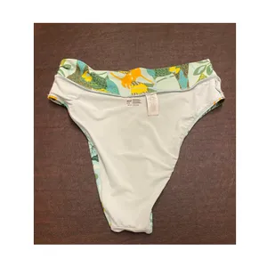 Aerie High Cut Cheeky Blue Green‎ Leaf Bird Bikini Bottom Large Beach Resort thumbnail 4
