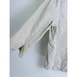 Minimalist 100% Linen Chore Jacket Beige Cherokee XXL Button Up Shacket thumbnail 6