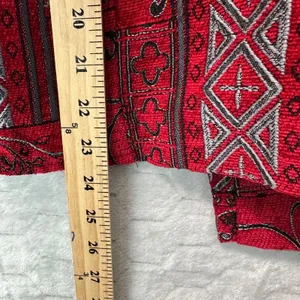 Molly & Maxx Red‎ Tapestry Jacket M Boho Festival Zip Up Ethnic Print Blazer thumbnail 7