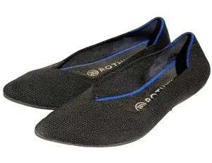 ROTHY’S Size 7.5 ‘THE POINT’ WOMEN’S SOLID BLACK BALLET FLATS POINTED TOE‎ thumbnail 1