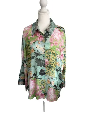 ZARA Floral Button Down Shirt Size XL Womens thumbnail 4