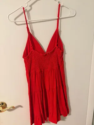 Monteau Red string strap mini dress thumbnail 2