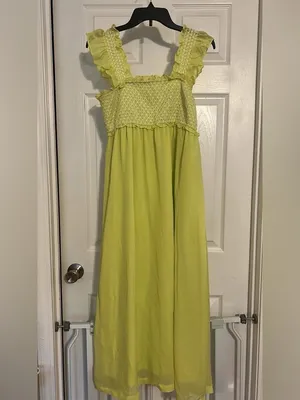 Destination Maternity Lemon/Lime Ruffle Strap Maxi Dress thumbnail 2