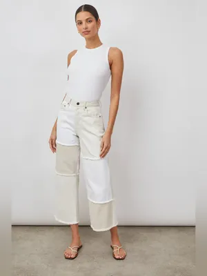 Rails The Getty Crop Wide Leg in Ecru Patchwork Size 25 thumbnail 3