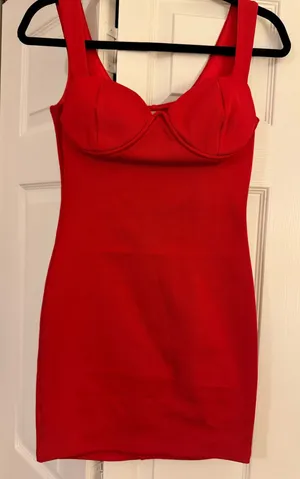 Lena red mini dress with wiring thumbnail 1