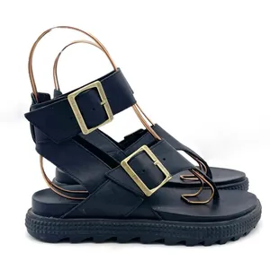 Sorel Roaming T-Strap Buckle Sandals Size 5.5 Black Leather Strappy Rugged Sole thumbnail 1