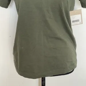 Wear Wrecklessly Short Sleeve Blouse Green Organic Cotton Vintage Crew Sz Medium thumbnail 8