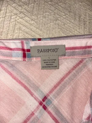 Passports pink flannel button-up thumbnail 2