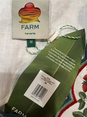 Farm Rio Fruit Beauty Off-White Linen Belted Romper Size M NWT $248 thumbnail 6