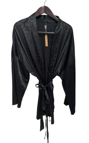 Skims WOVEN JACQUARD Medium SHORT ROBE onyx NWT thumbnail 1