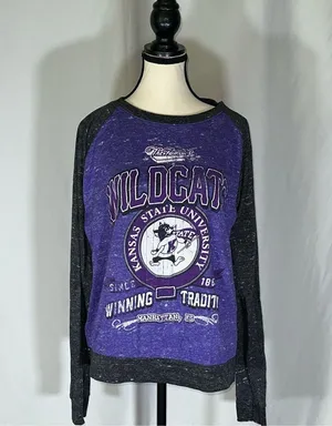 Press Box Women’s Kansas State Wildcats Raglan Style Long Sleeve Shirt thumbnail 1