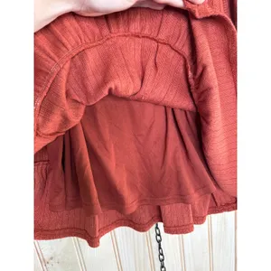 NWT Lulus Coveted Sweetness Rust Pointelle Knit Long Sleeve Mini Dress Party S thumbnail 6
