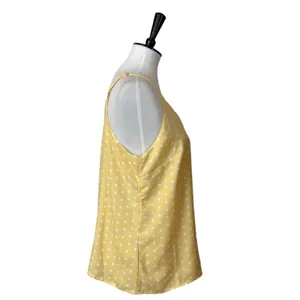 A New Day Target Top Tank Adjustable Straps Butter Yellow Polka Dot Size Medium thumbnail 3