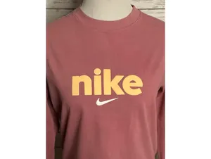 Nike activewear faded pink crewneck logo spellout long sleeve sweatshirt Size M thumbnail 6