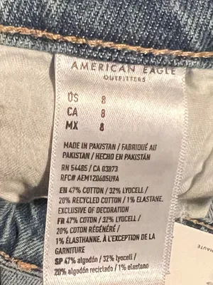 Womens sz8 NWT American Eagle High-Waisted Denim Mini Skirt Light Wash Raw Hem thumbnail 11