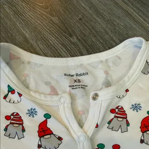 Roller Rabbit womens XS Pima cotton Festive gnome Pajama lounge Top thumbnail 2
