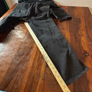 Crescent Black Denim Utility Jumpsuit Elastic Waist Button Front Small CR7664-DU thumbnail 6
