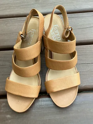 Franco Sarto Tan Strappy Block Heel Sandals🌷🌷 thumbnail 5