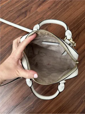 Michael Kors White And Gold Studded Mini Crossbody Purse Bag thumbnail 4