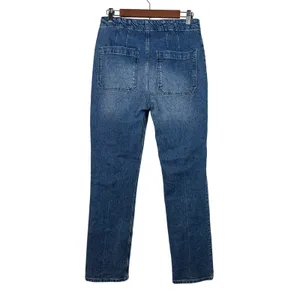 Reformation Jeans Size 29 Inari Blue High Rise Patch Pocket Button Fly Straight thumbnail 4