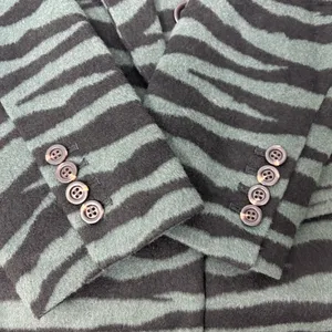 Ann Taylor Black and Green Wool Blend ‎ Zebra Blazer size 14 thumbnail 5