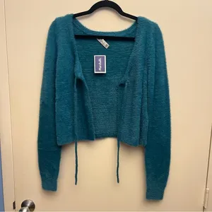 Hollister Knit Cardigan Sweater Blue Size M thumbnail 2